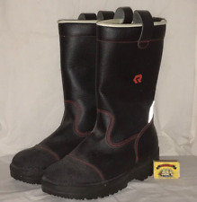 Rosenbauer Firefighter Boots UK8 EU42 Black Leather Waterproof Steel Toe Cap