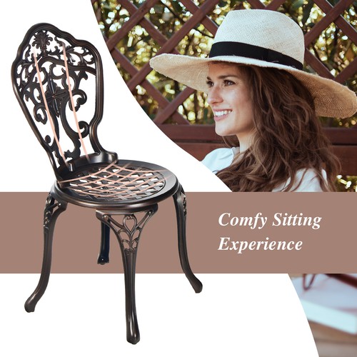 Cast aluminum patio bistro set - aluminum,