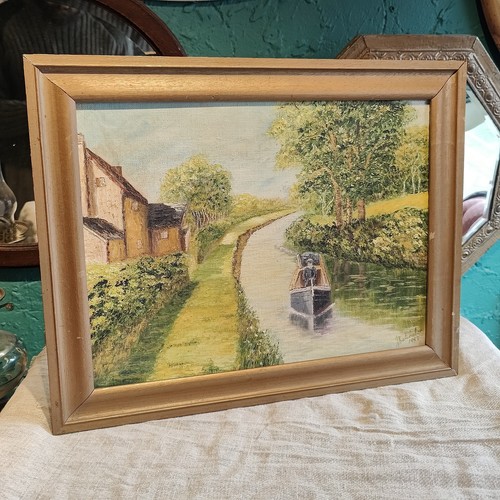 Original oil painting canal - oil,