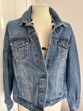 Tu Women’s Blue Denim Biker Jacket Size 14