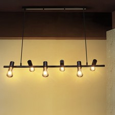 6 Way Vintage Industrial Pendant Light Hanging Retro Lamp LED Ceiling Lights