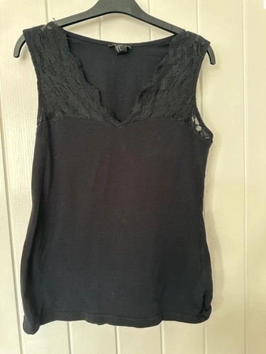Black sleeveless top - with, lace