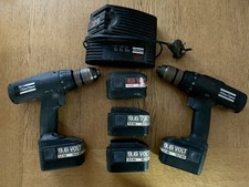 2 x Atlas Copco PES 9.6T Battery Drills. Charger plus 5 x batteries. 