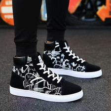 NEW BLACK WHITE SUMMER HI TOP