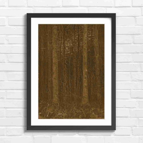 Dark forest tree trunks - tree,