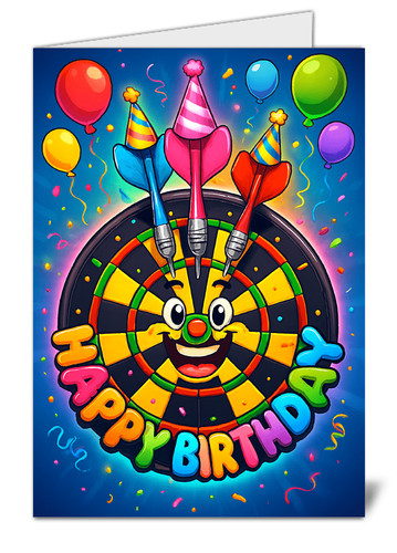 Darts birthday card - birthday,