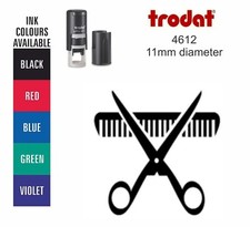 Scissors & Comb rubber Stamp, barbers, hairdressers, Loyalty card, reward scheme