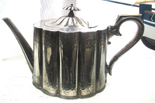 Teapot silver plate aesthetic - teapot,