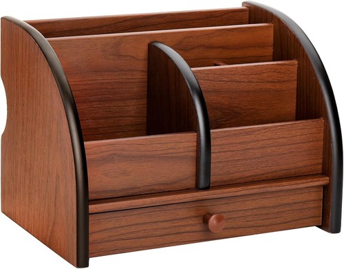 Wooden desk organizer with - wooden,