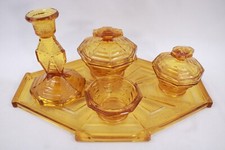 Art DECO  Amber Glass Dressing