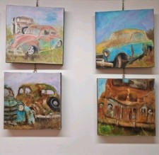 Mirella Scotton - Scrap - 4 Oils On Canvas 30x30 - Authentic Gallery