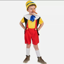 Kids Boys Cosplay Pinocchio Fancy Dress Costume World Book Day Week Outfits Suit