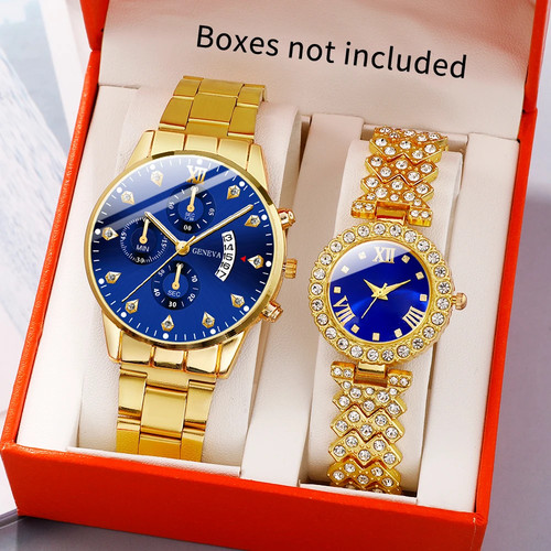 Luxury couple quartz watch set - couple,