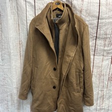 Murano Mens Tan Wool Overcoat