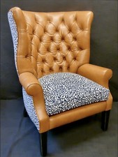 Barrel back wing chair