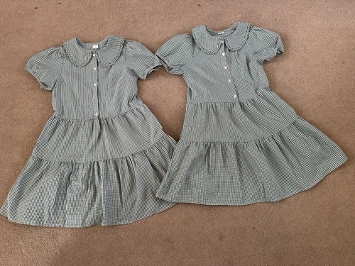 Girls green gingham - gingham, school