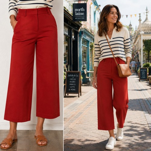 Zara wide leg cropped trousers - zara,