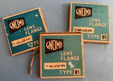 Three Vintage Gnome Lens Flanges - ⅞” (W3), 1” (W1) & 1¼” (D)