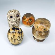 4pcs Vintage Owl Ornaments Set Decorative Home Accessories, Rustic Owl Figurine