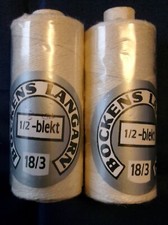 2 x 25 Gram Spools Bockens Linen Lace Thread 18/3 1/2 Bleached (F)
