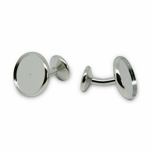 Premium silver tone cufflink - silver,