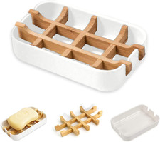 Soap Holder Natural Bamboo Soap Dish with Drainage Storage Holder Durable 1 Pack