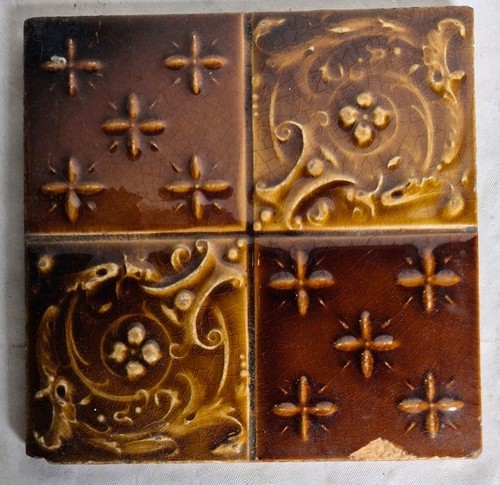 Antique tile quartered english - tile,