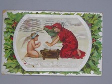 Vintage Postcard Merry Christmas embossed American 1914