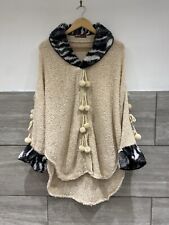 cashmere cape with fur trim Women’s Size 10 Luxury Quietluxury Retro Glam 60s