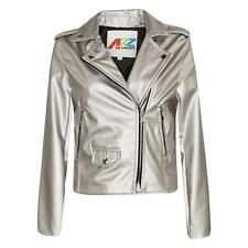 PU Leather Jacket Silver