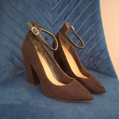 Black faux suede - black, uk
