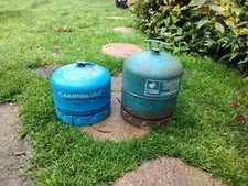 CAMPINGAZ 907 + 904 EMPTY EXCHANGE CYLINDER WITH SCREW CAP HANDLES + REGLATOR