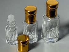Empty Glass Bottles with GLASS STICKS or Roll on 3ml 6ml 12ml Attar Perfume Oil