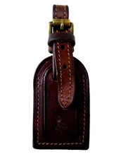 MULBERRY Luggage Tag in Brown Leather with adjustable strap
