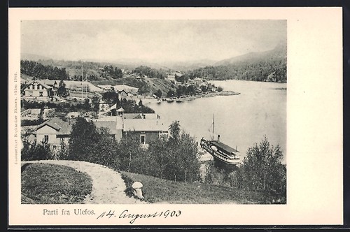 Postcard ulefos waterfront - ulefos,,