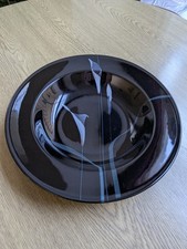 Mikasa Galleria Opus black rimmed bowls 23.5cm/9 1/4" Calla lily Japanese superb