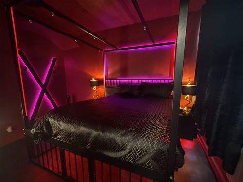 Poster bed with led lights - poster,