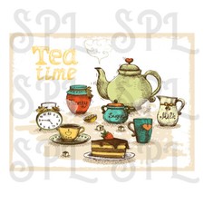 Tea Time Retro style metal tin