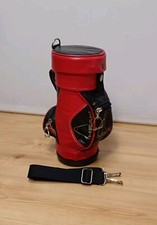 Vintage 1980s Leather Head Mini 10" Golf Bag Caddy Den - Ball / Drinks Holdall 