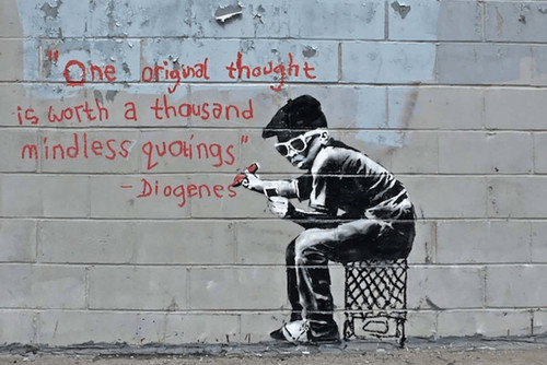 Banksy painting printed wall - printed,