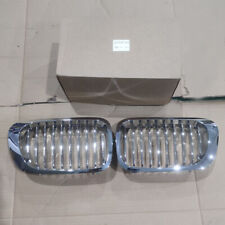 Pair Chrome Kidney Grill Grille For BMW M3 E46 Coupe 2Dr Cabrio 1999-03 Pre-LCI