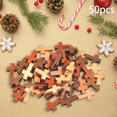 50x wooden cross charms - 50x,