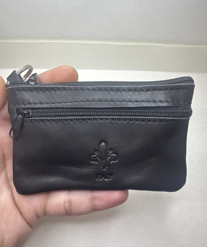 Genuine black leather italian - leather,