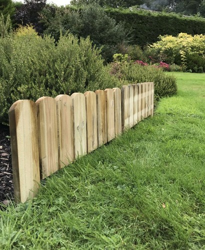 Wooden picket border fence - fence, log