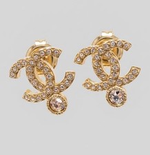 CHANEL Gold Crystal CC