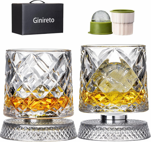 Spinning whiskey glasses set - whiskey,