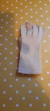Italian Stretch Nylon Off White Women’s Vintage 1950s Crochet Gloves Size Medium