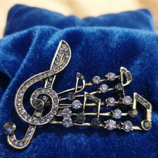 Blue Rhinestone Musical Note