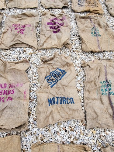 Vintage nut grain sacks - grain,