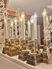 QVC Bethlehem Lights 4x Gold Led Candles With Timer 4,6,8, Or Sensor